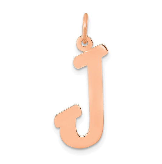 14k Rose Gold Small Script Letter J Initial Charm