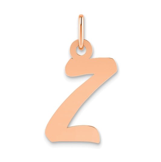 14k Rose Gold Small Script Initial Z Charm