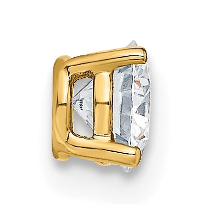 14K Yellow Gold 1/2ct. 5.0mm Round G H I True Light Moissanite Solitaire Chain Slide