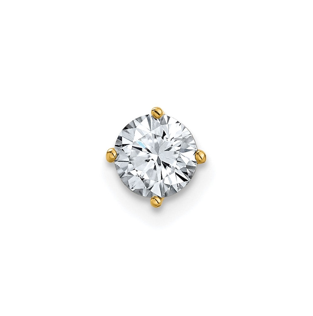 14K Yellow Gold 1/2ct. 5.0mm Round G H I True Light Moissanite Solitaire Chain Slide