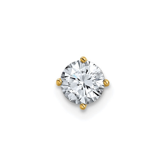 14K Yellow Gold 1/2ct. 5.0mm Round G H I True Light Moissanite Solitaire Chain Slide