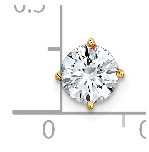 14K Yellow Gold 3/4ct. 6.0mm Round G H I True Light Moissanite Solitaire Chain Slide