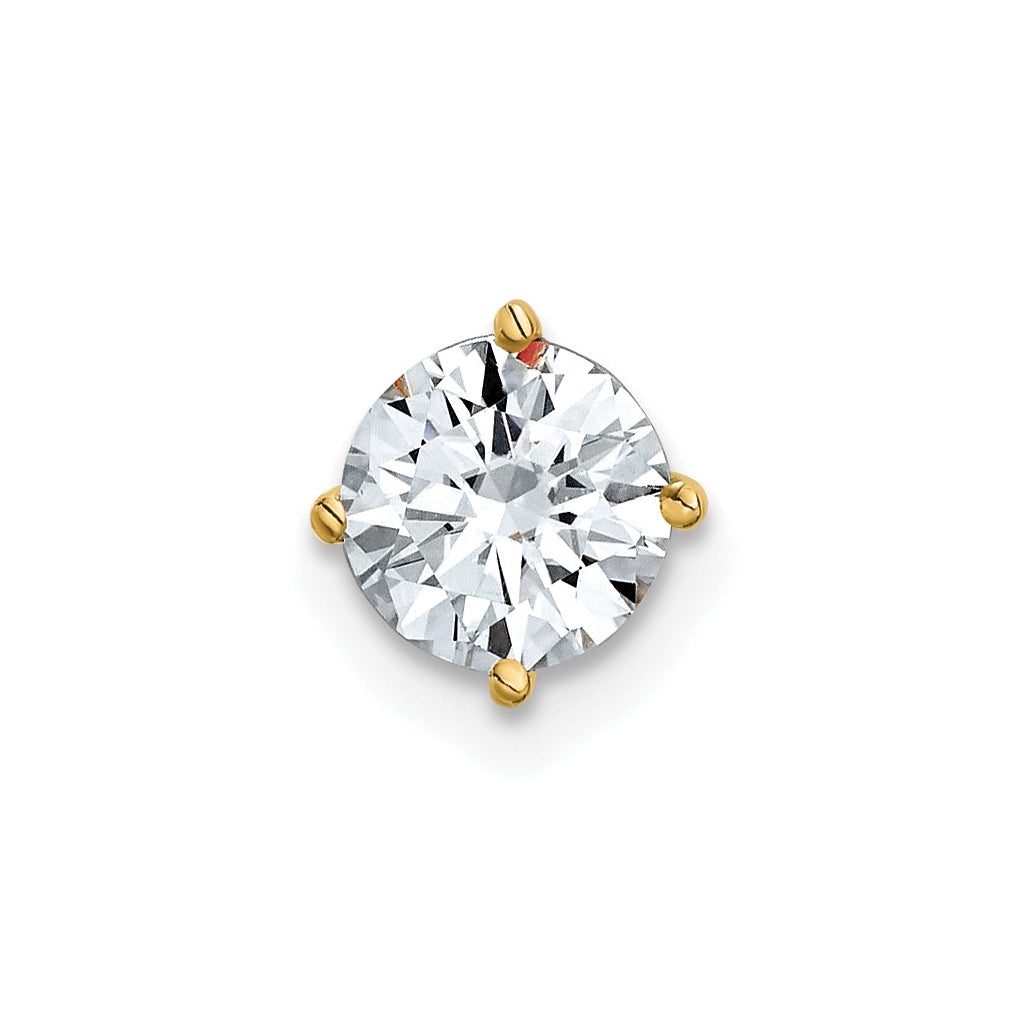 14K Yellow Gold 3/4ct. 6.0mm Round G H I True Light Moissanite Solitaire Chain Slide