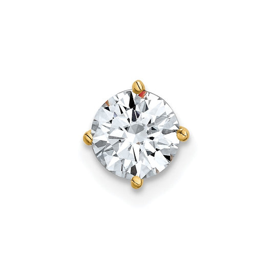 14K Yellow Gold 3/4ct. 6.0mm Round G H I True Light Moissanite Solitaire Chain Slide