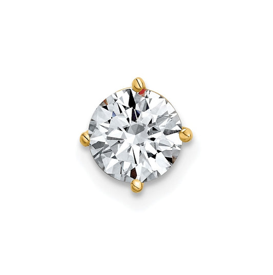 14K Yellow Gold 1ct. 6.5mm Round G H I True Light Moissanite Solitaire Chain Slide
