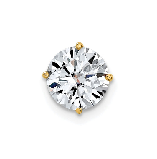 14K Yellow Gold 1.50ct. 7.5mm Round G H I True Light Moissanite Solitaire Chain Slide