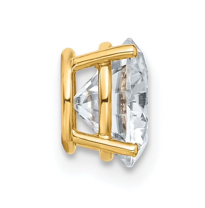14K Yellow Gold 2ct. 8.0mm Round G H I True Light Moissanite Solitaire Chain Slide