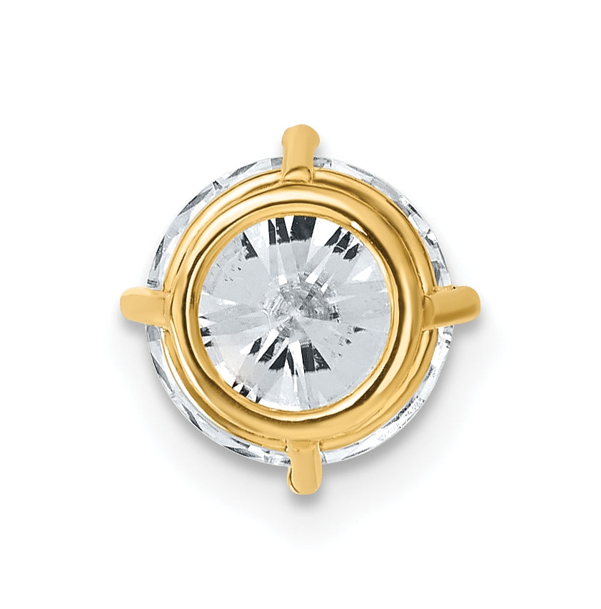 14K Yellow Gold 2ct. 8.0mm Round G H I True Light Moissanite Solitaire Chain Slide
