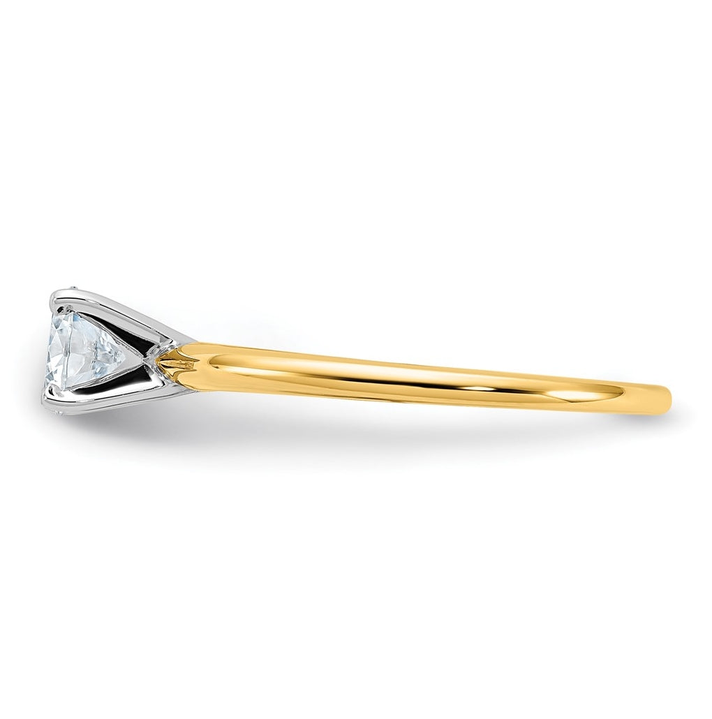 14k Two-tone 1/2 carat Lab Grown Diamond VS/SI+ G+ Round Complete Solitaire Engagement Ring