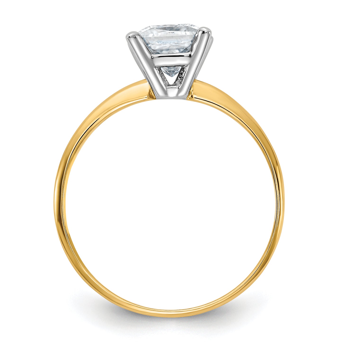 14K Yellow Gold 1ct. G H I True Light Princess Moissanite Solitaire Ring