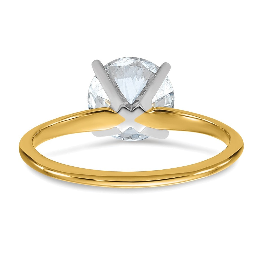 14k Two-tone 2 carat Lab Grown Diamond VS+ F+ Round Complete Solitaire Engagement Ring