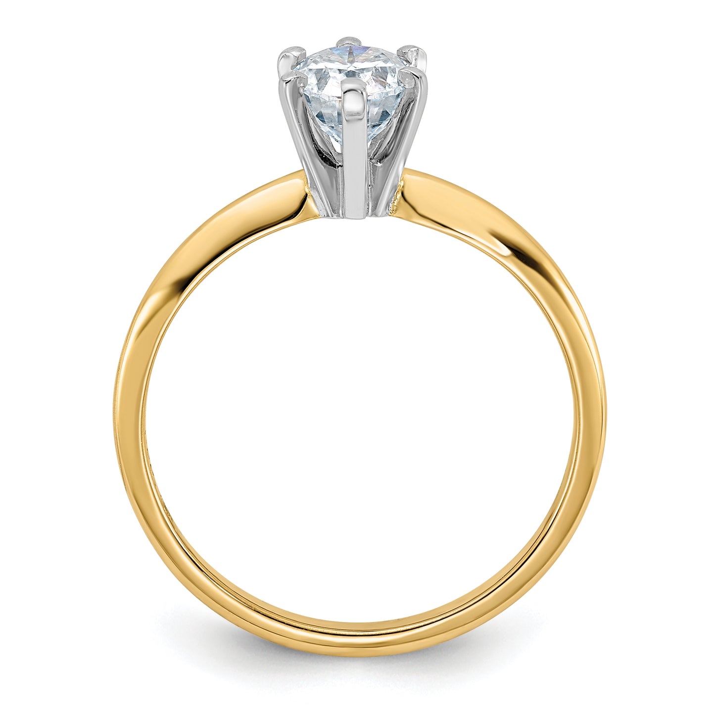 14K Yellow Gold 7/8ct. D E F Pure Light Oval Moissanite Solitaire Ring, Size 8