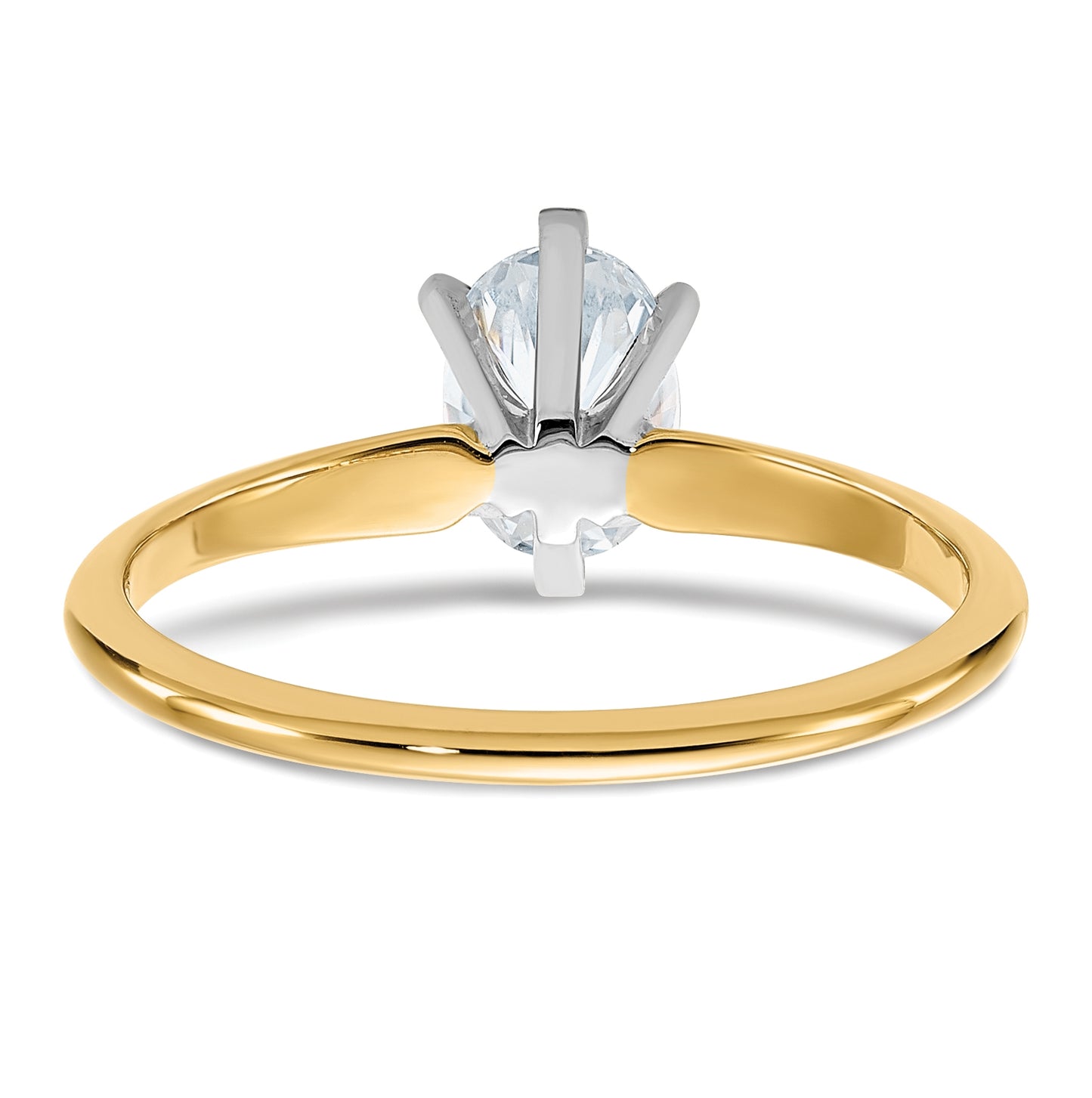 14K Yellow Gold 7/8ct. D E F Pure Light Oval Moissanite Solitaire Ring, Size 8