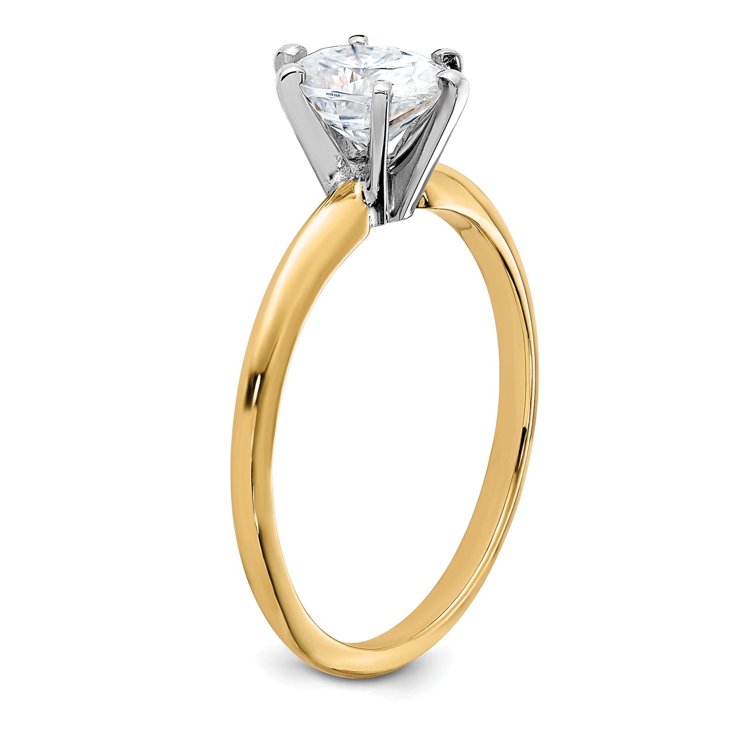 14K Yellow Gold 7/8ct. D E F Pure Light Oval Moissanite Solitaire Ring, Size 8