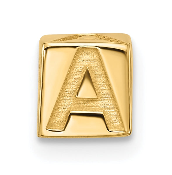 14K Yellow Gold Alphabet Bead Letter