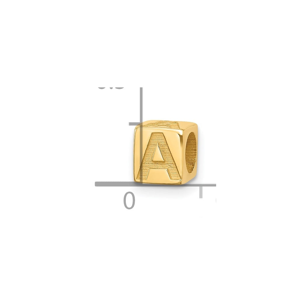 14K Yellow Gold Alphabet Bead Letter