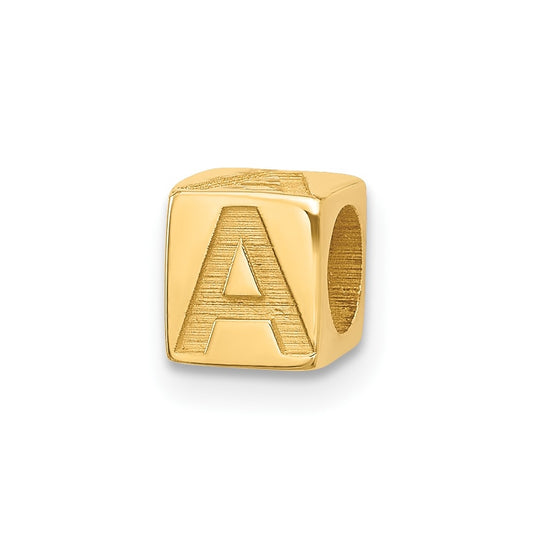 14K Yellow Gold Alphabet Bead Letter