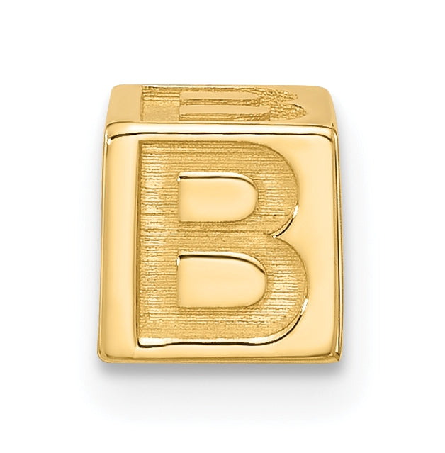 14K Yellow Gold Alphabet Bead Letter