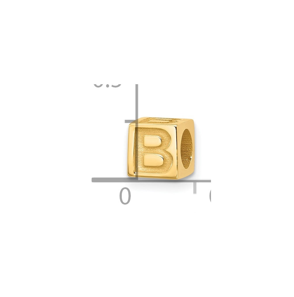 14K Yellow Gold Alphabet Bead Letter