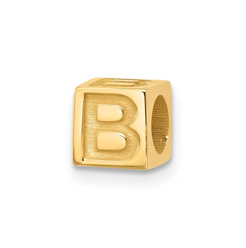 14K Yellow Gold Alphabet Bead Letter