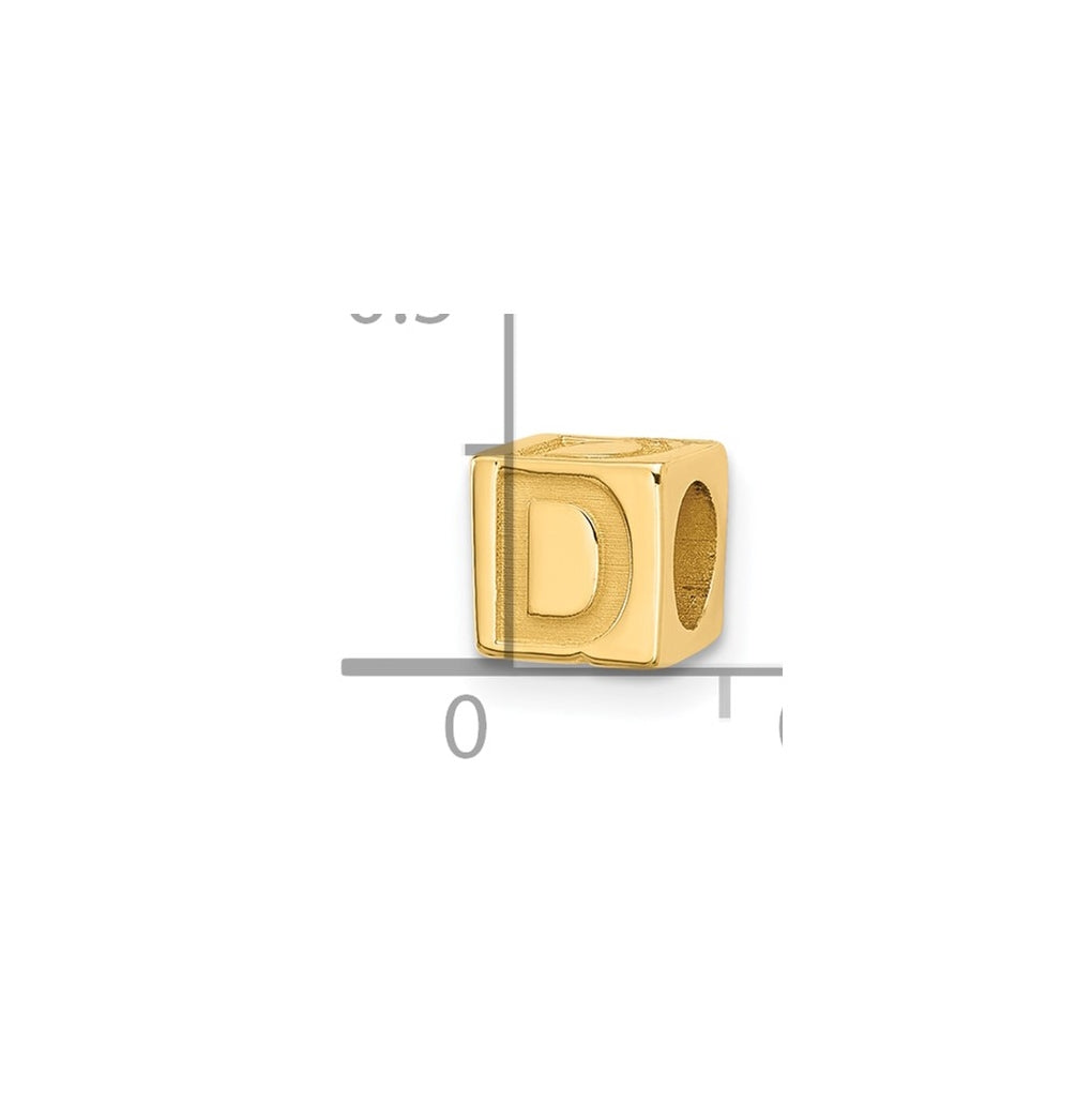 14K Yellow Gold Alphabet Bead Letter