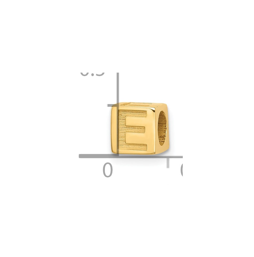 14K Yellow Gold Alphabet Bead Letter