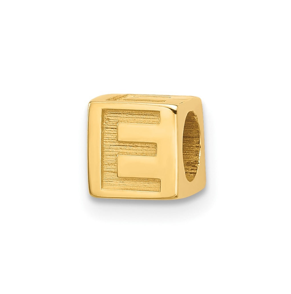 14K Yellow Gold Alphabet Bead Letter