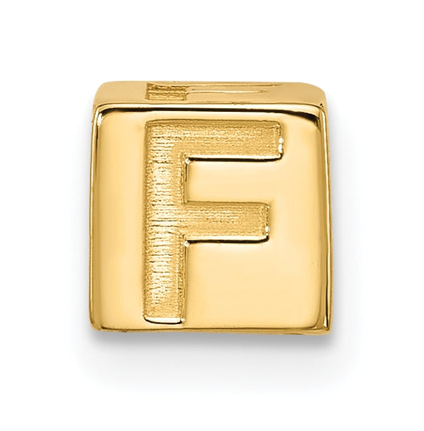 14K Yellow Gold Alphabet Bead Letter