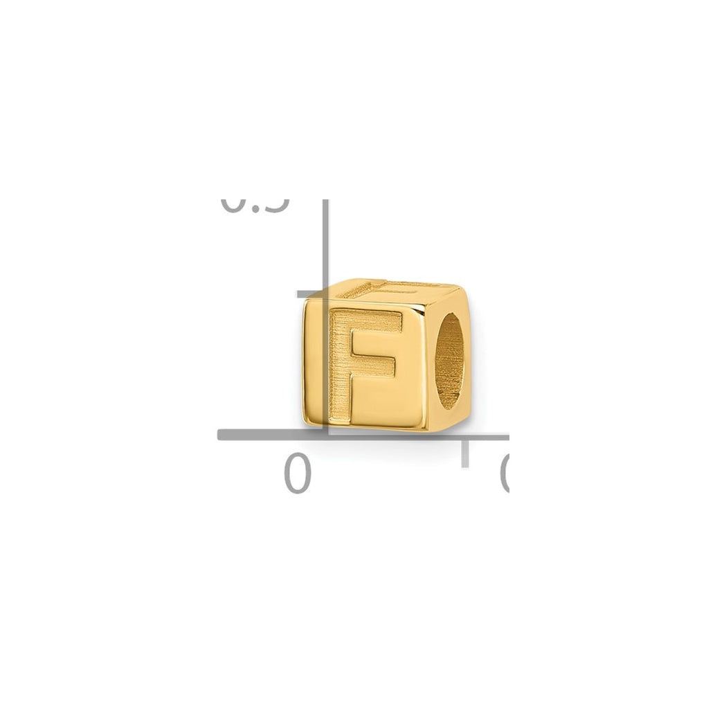 14K Yellow Gold Alphabet Bead Letter