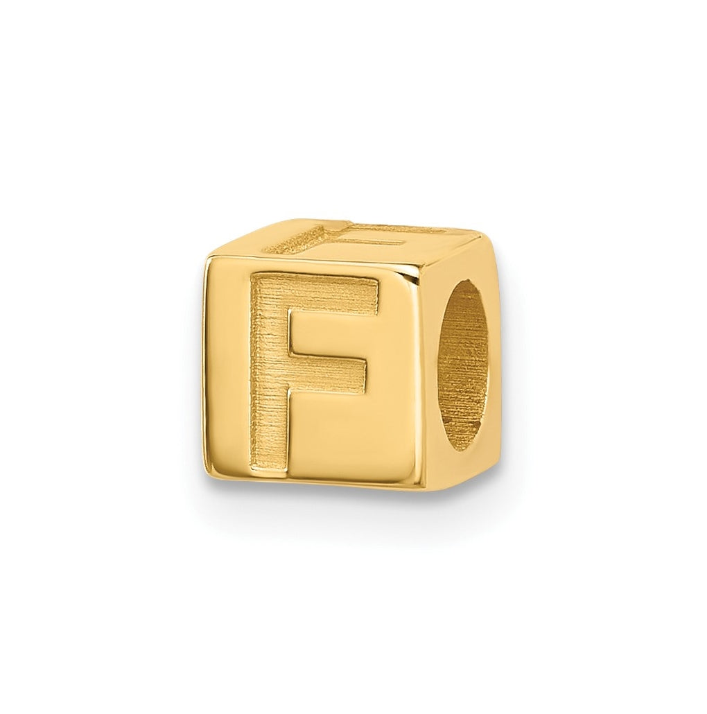 14K Yellow Gold Alphabet Bead Letter