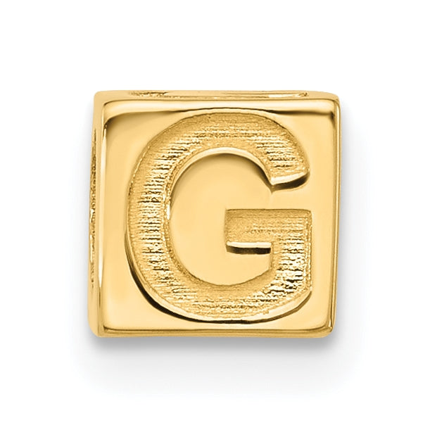 14K Yellow Gold Alphabet Bead Letter