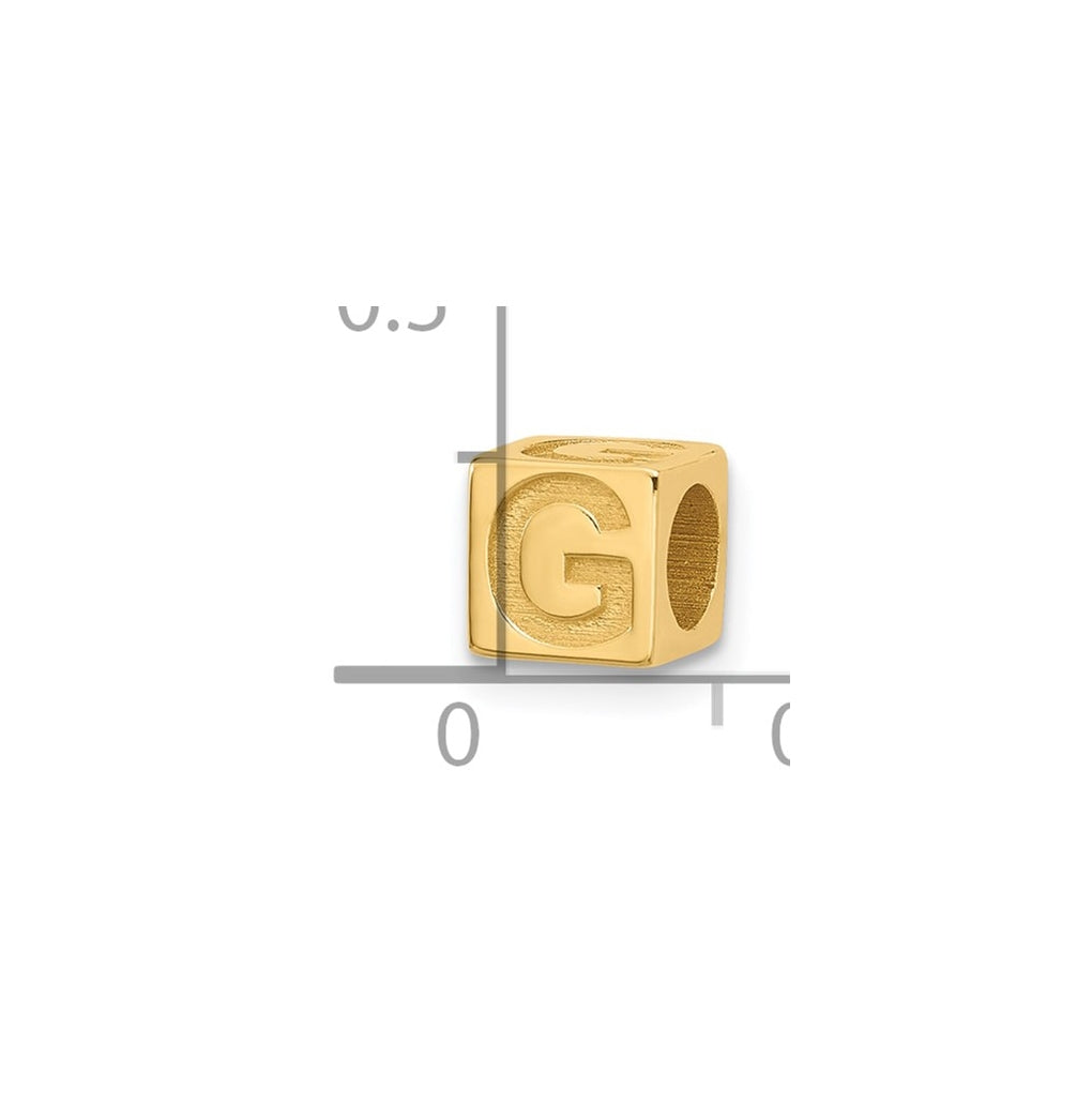 14K Yellow Gold Alphabet Bead Letter
