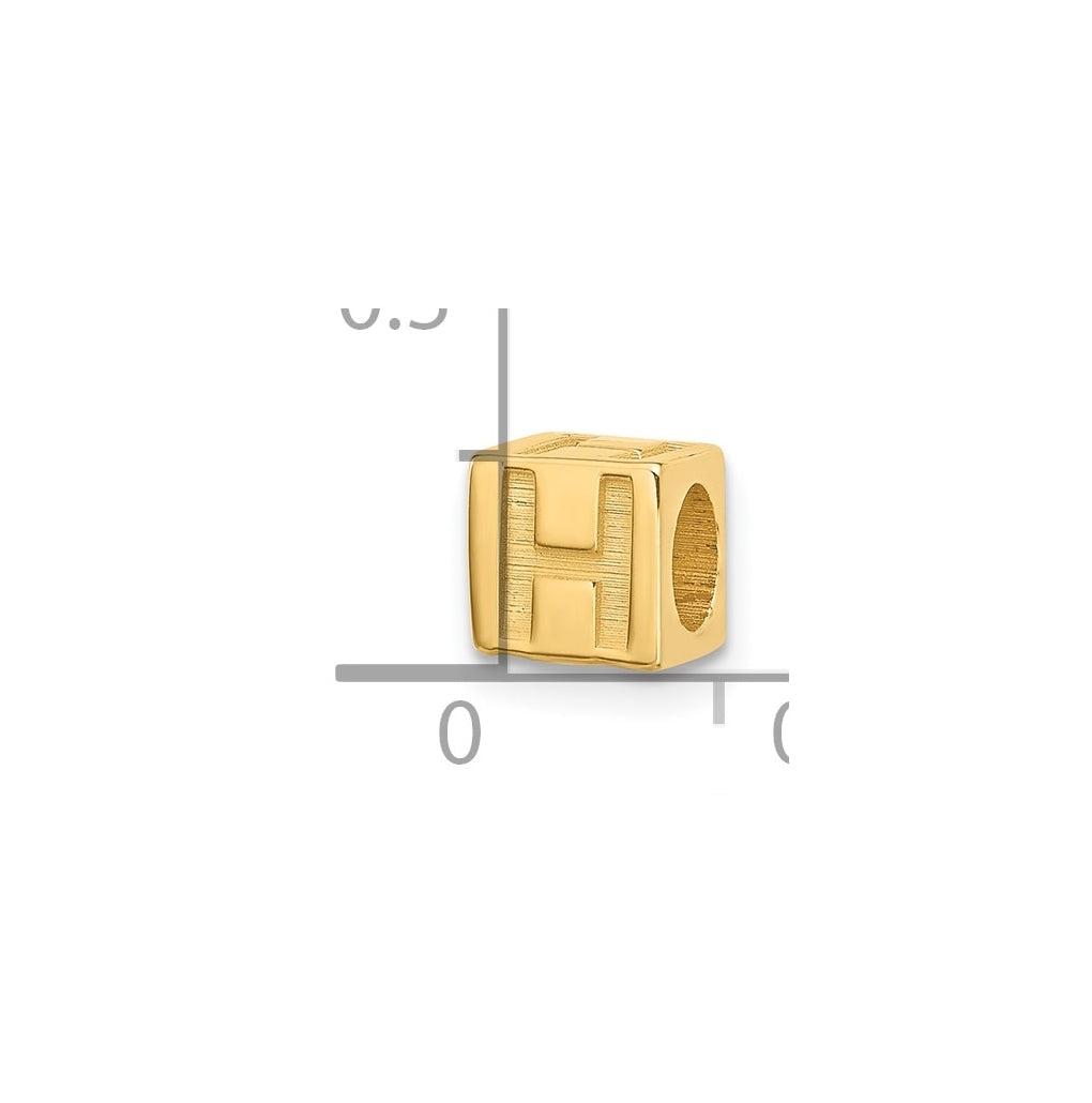 14K Yellow Gold Alphabet Bead Letter