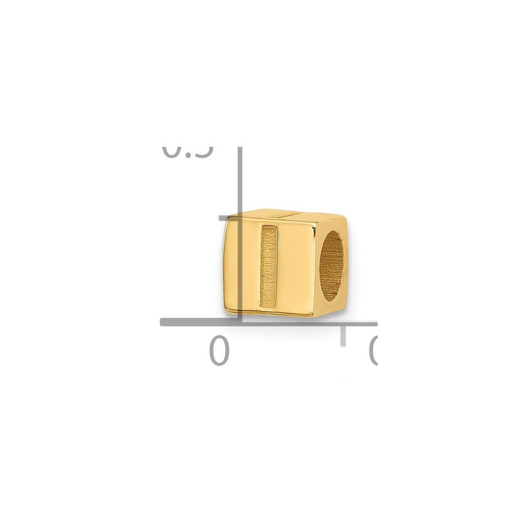 14K Yellow Gold Alphabet Bead Letter