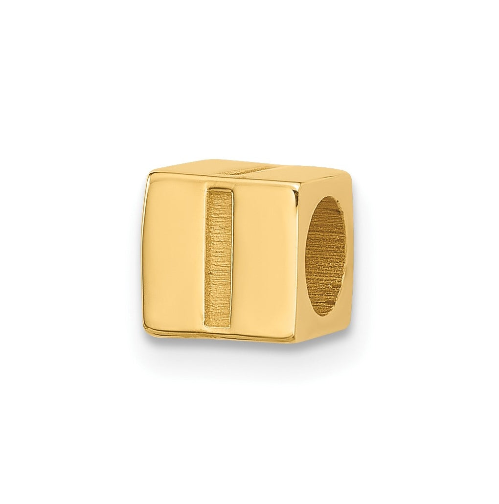 14K Yellow Gold Alphabet Bead Letter