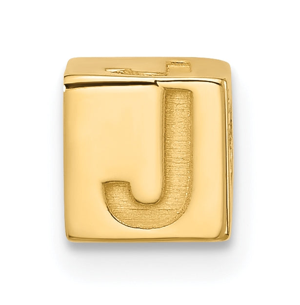 14K Yellow Gold Alphabet Bead Letter