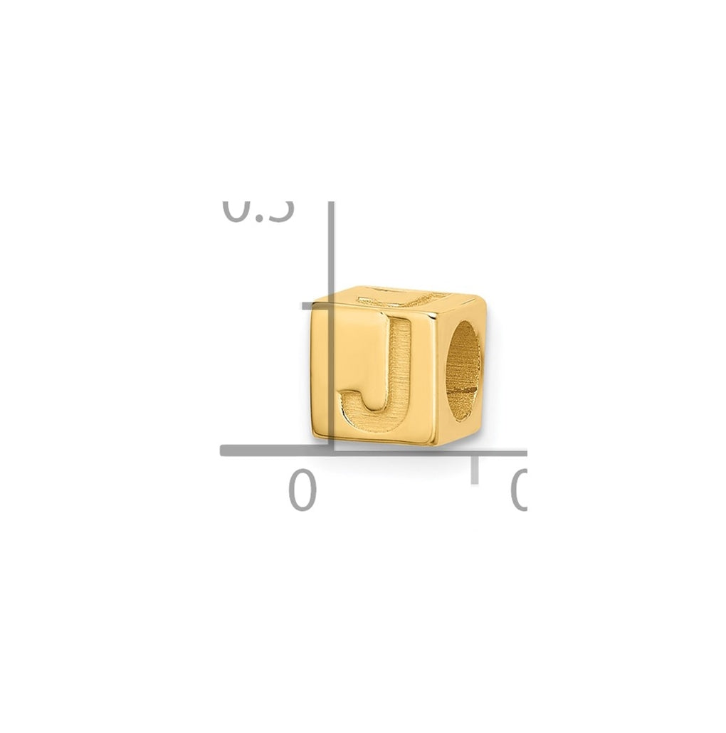 14K Yellow Gold Alphabet Bead Letter
