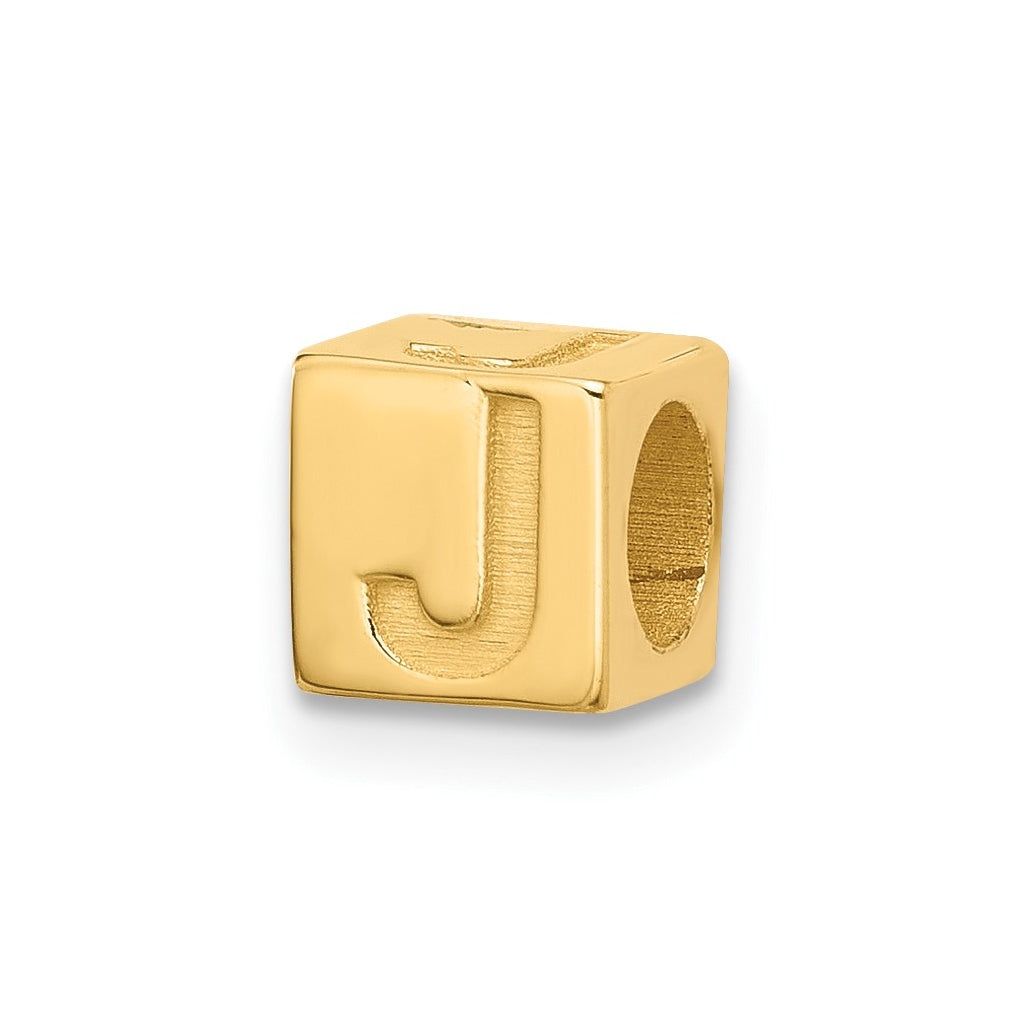 14K Yellow Gold Alphabet Bead Letter
