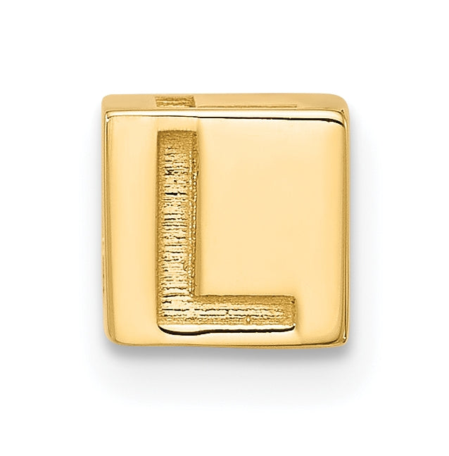 14K Yellow Gold Alphabet Bead Letter