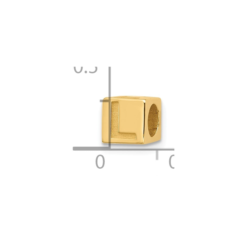 14K Yellow Gold Alphabet Bead Letter