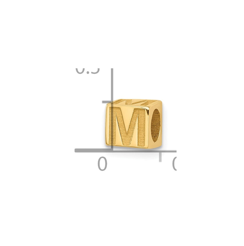14K Yellow Gold Alphabet Bead Letter
