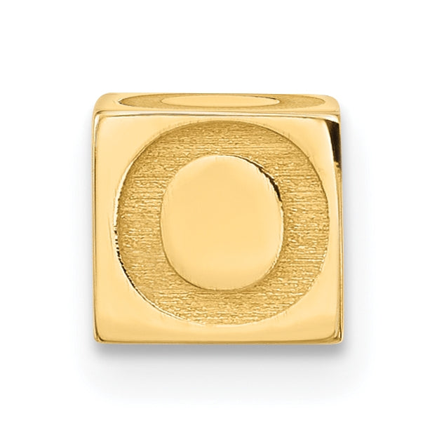 14K Yellow Gold Alphabet Bead Letter