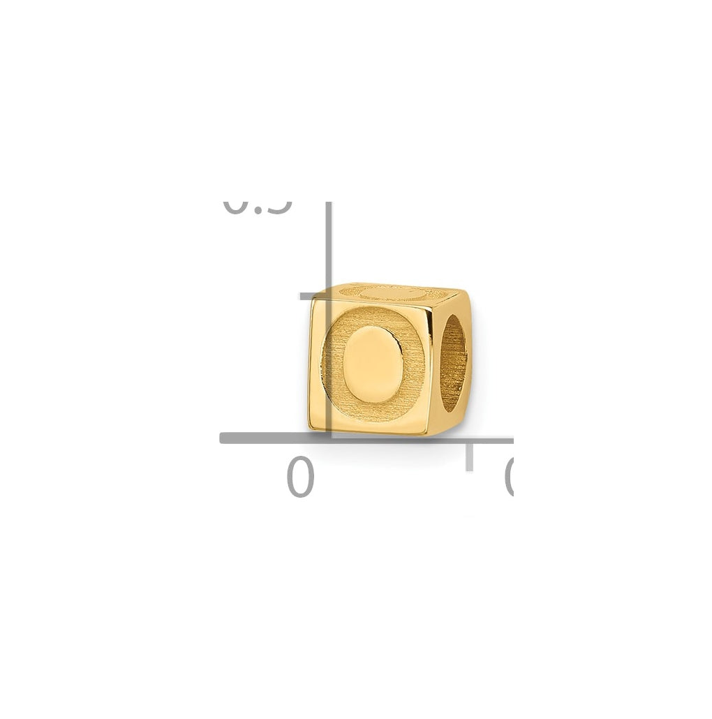 14K Yellow Gold Alphabet Bead Letter