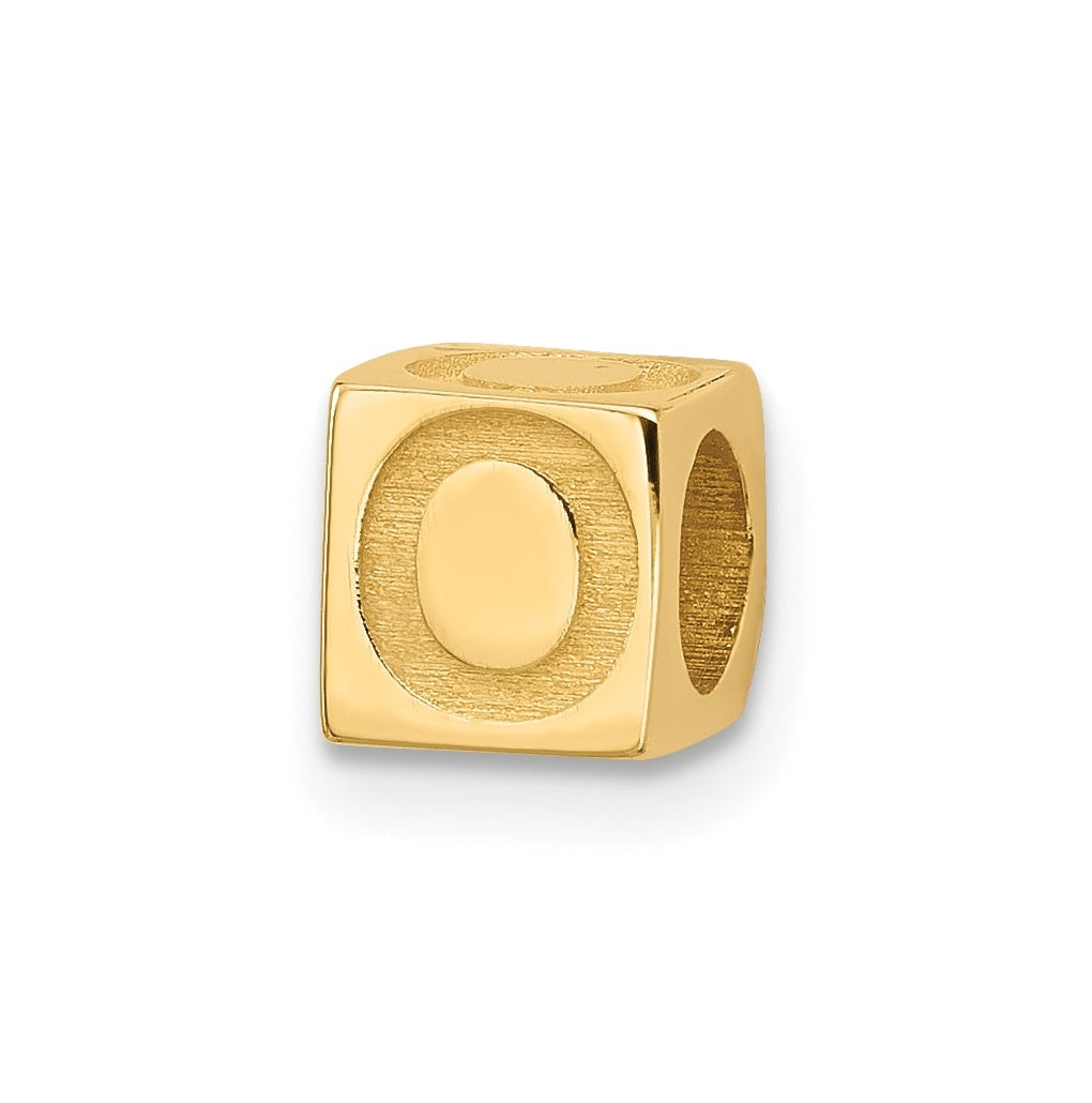 14K Yellow Gold Alphabet Bead Letter