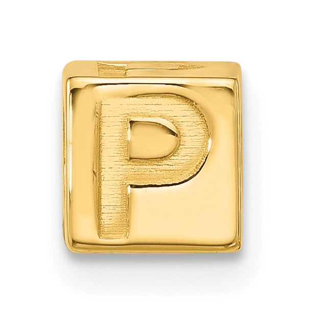 14K Yellow Gold Alphabet Bead Letter