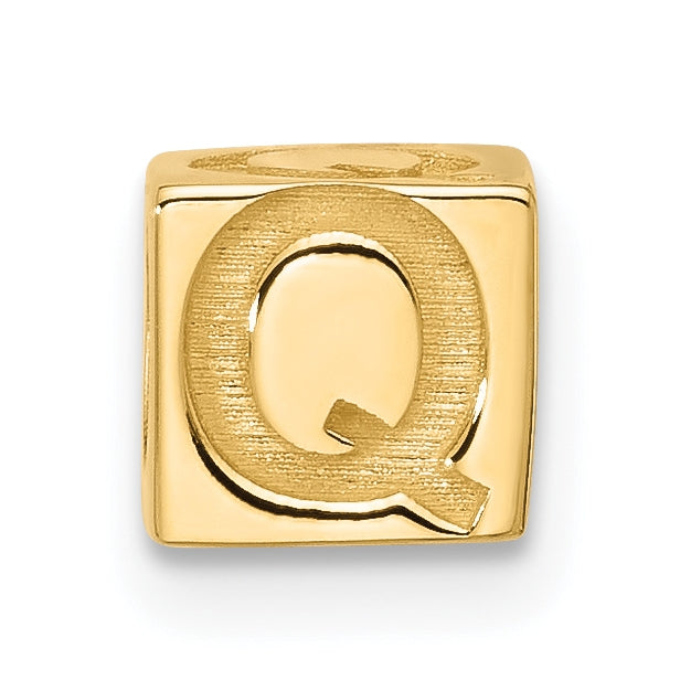 14K Yellow Gold Alphabet Bead Letter