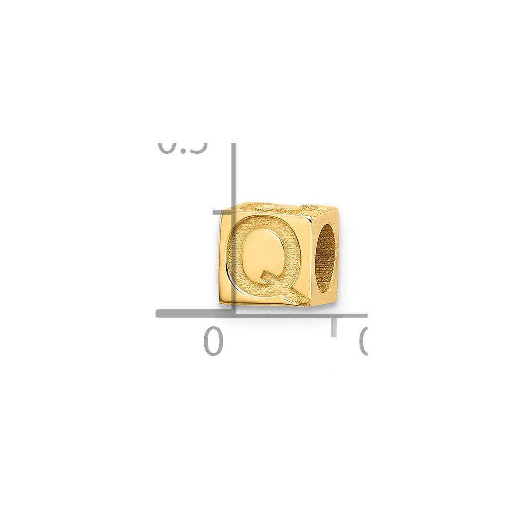 14K Yellow Gold Alphabet Bead Letter