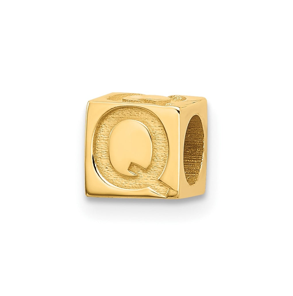 14K Yellow Gold Alphabet Bead Letter