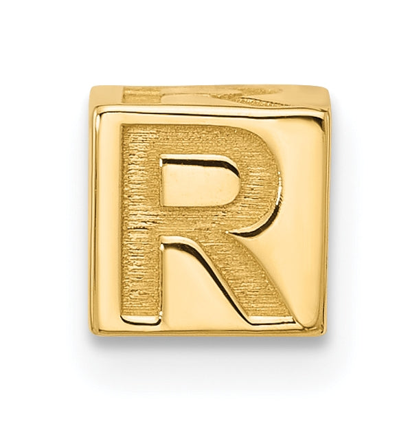 14K Yellow Gold Alphabet Bead Letter