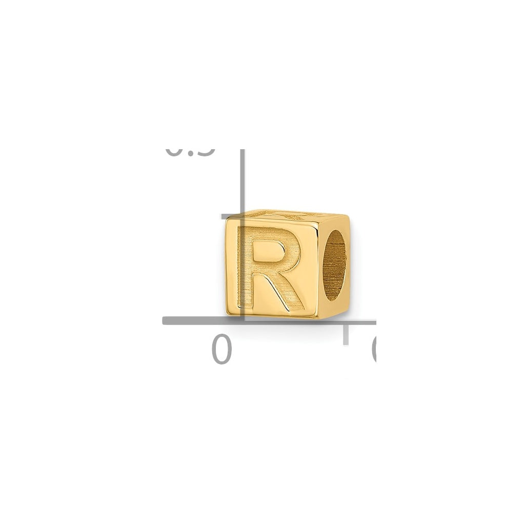 14K Yellow Gold Alphabet Bead Letter